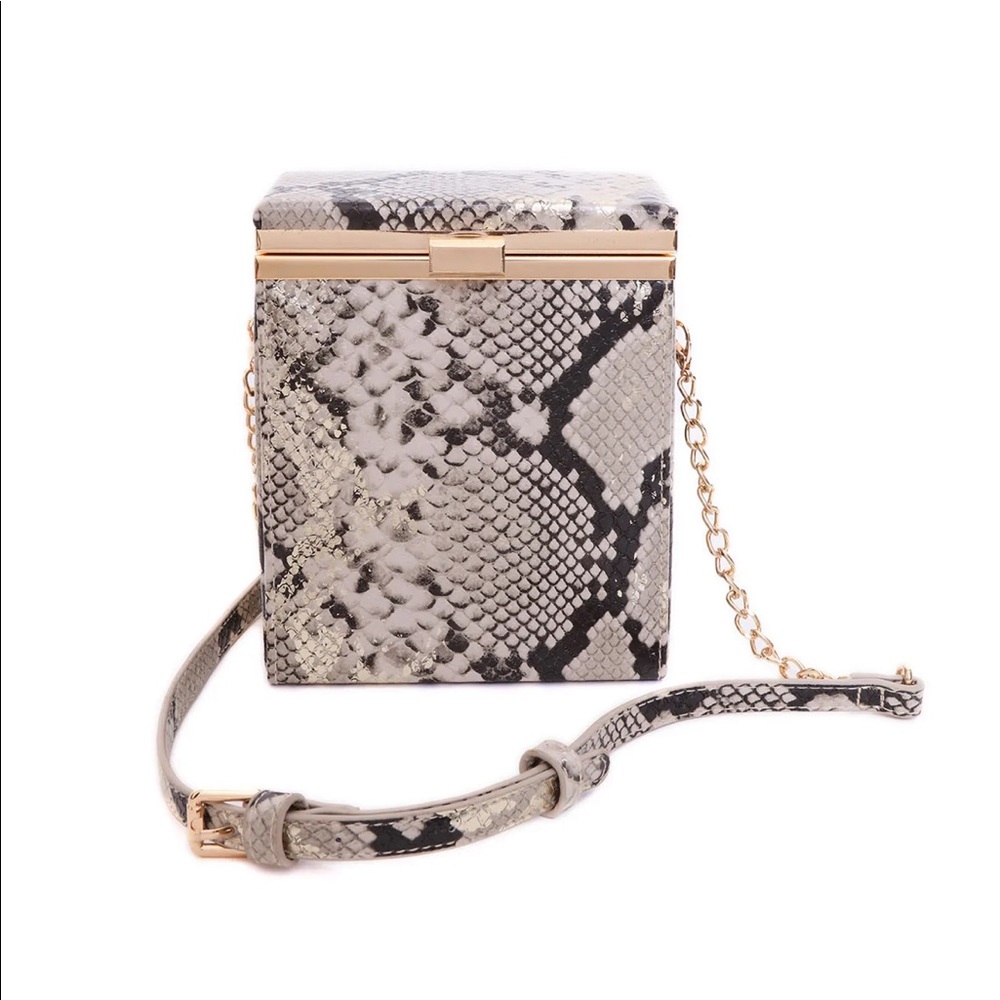 Snakeskin box bag